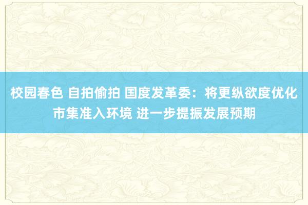 校园春色 自拍偷拍 国度发革委：将更纵欲度优化市集准入环境 进一步提振发展预期